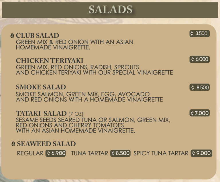 Bamboo Sushi Club Menu Salads 768x637