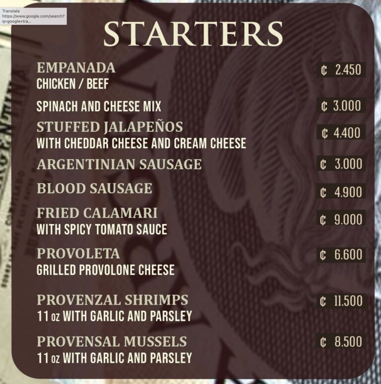 Patagonia Grill Menu Starters 768x775