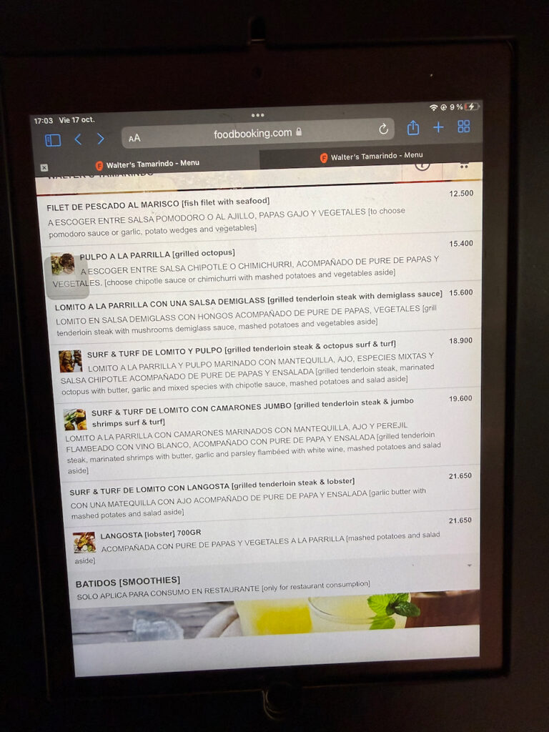 Walters Tamarindo Menu 9 768x1024