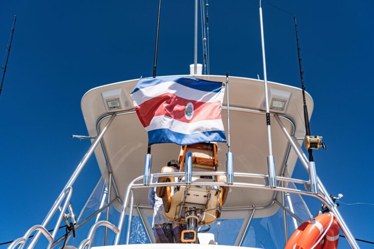 Chino Salsa charter boat Costa Rica flag 768x512