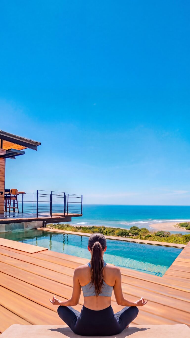 Villagio Musca Tamarindo yoga by the pool 1 768x1365