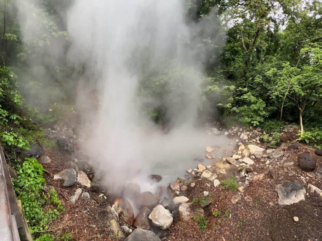 Steaming fumarole in the forest at Rincon de la Vieja National Park